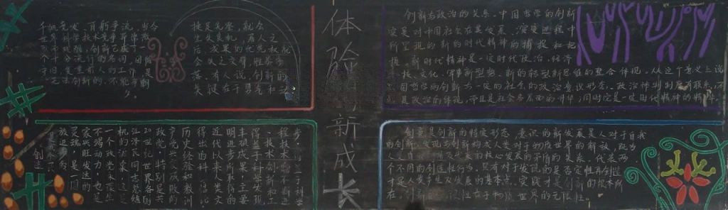 体验创新成长黑板报图片