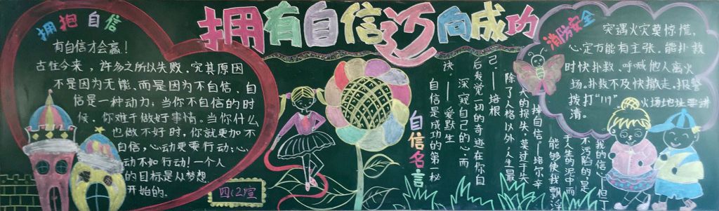 拥有自信迈向成功黑板报