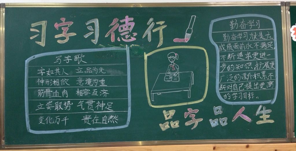 修身立志黑板报_习字习德行 品字品人生