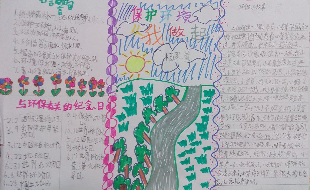 爱护环境争当环保小卫士手抄报