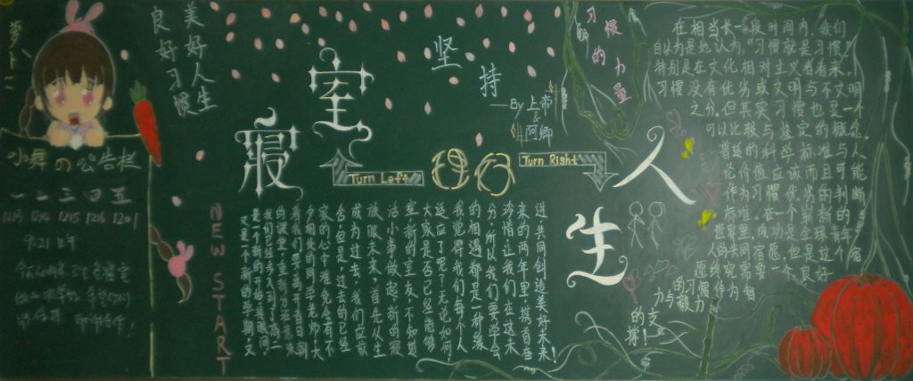 特色寝室黑板报：理好寝室 理好人生