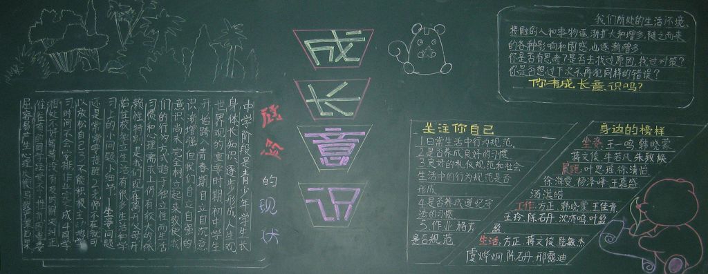 成长意识黑板报图片