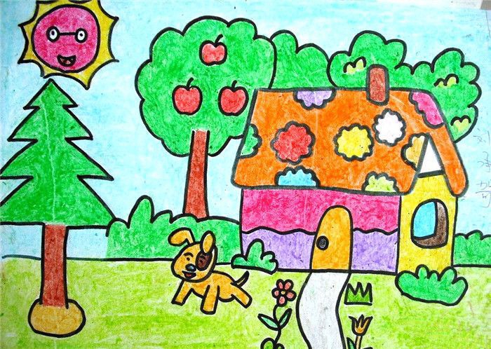 最简单的房子怎么画_小学生房屋绘画图片展