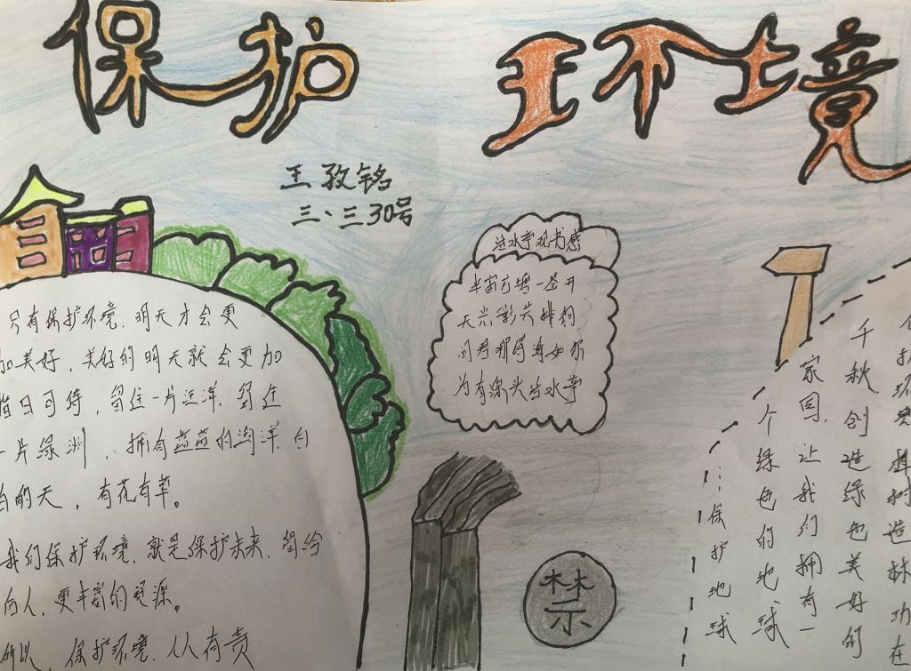 保护环境保护地球手抄报