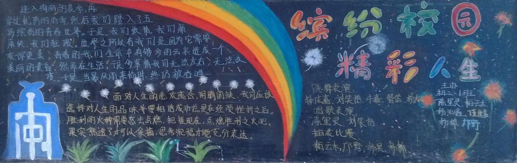 缤纷校园精彩人生黑板报