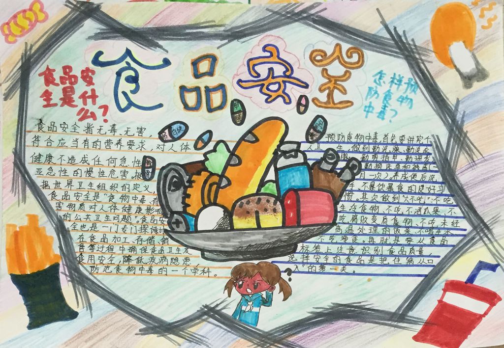 简单漂亮的食品安全手抄报图片大全
