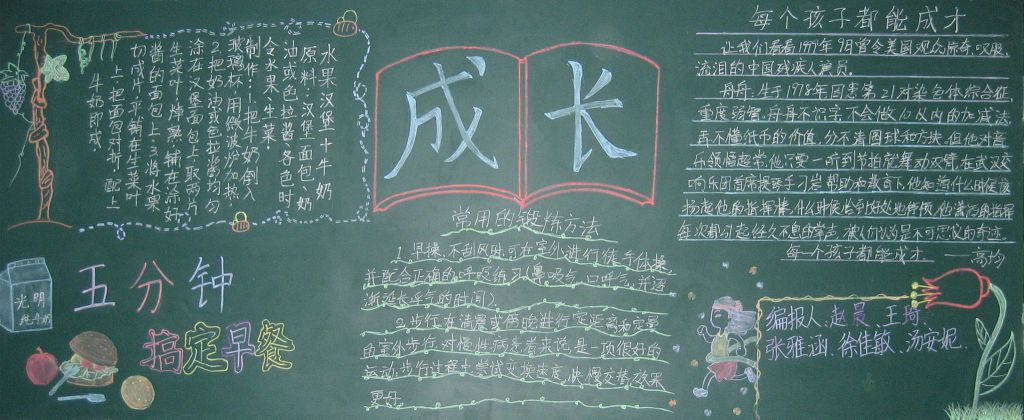 成长主题黑板报图片,每个孩子都能成才