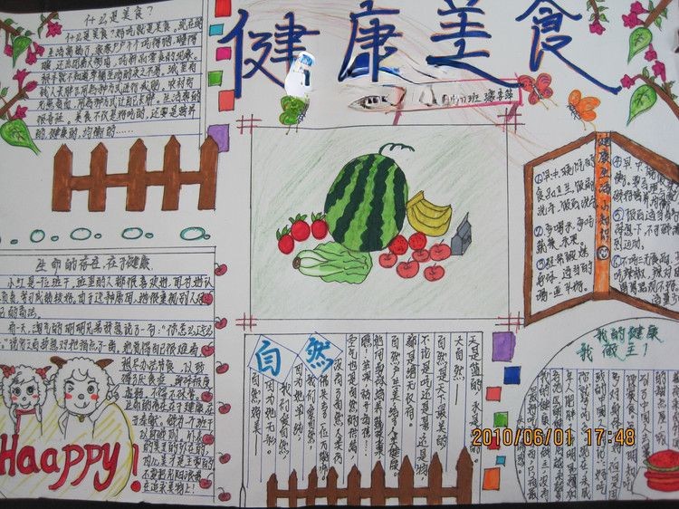 健康美食手抄报作品欣赏