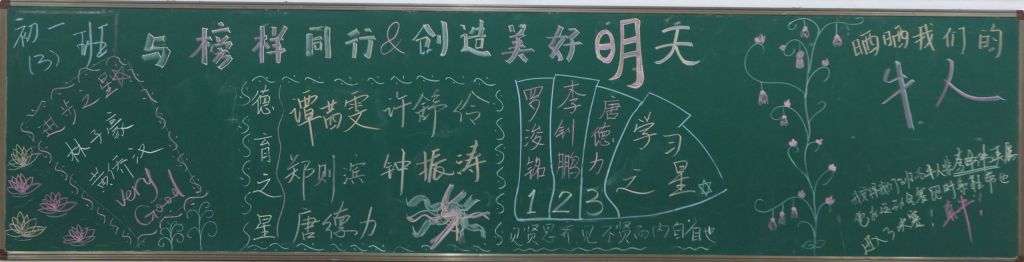 与榜样同行创造美好明天黑板报