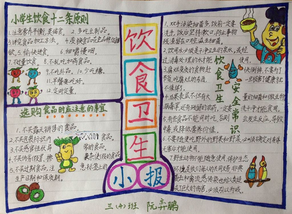 饮食卫生小报作品