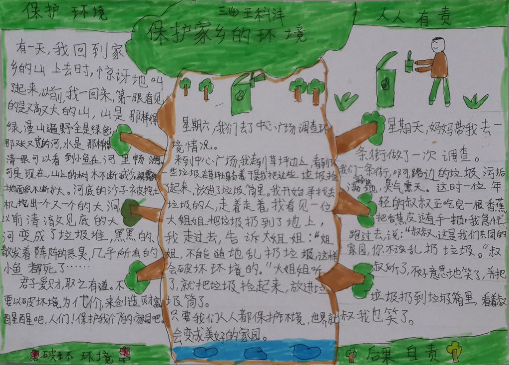 家乡环境调查手抄报
