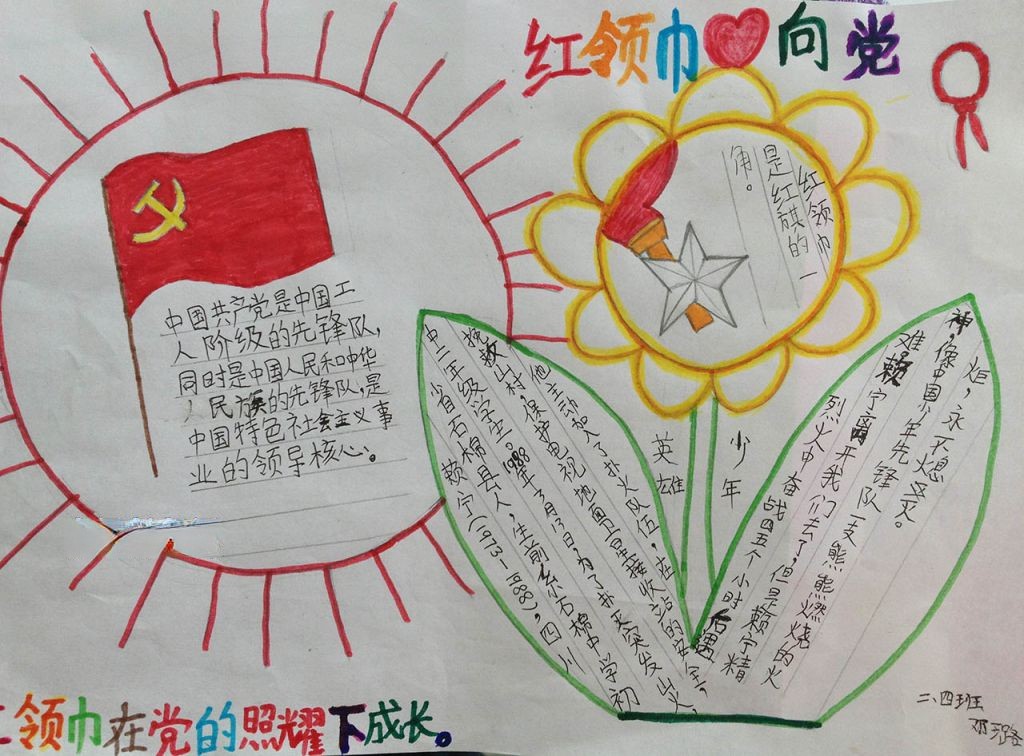 我心中的红领巾手抄报大全