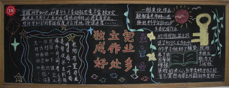 独立完成作业好处多黑板报