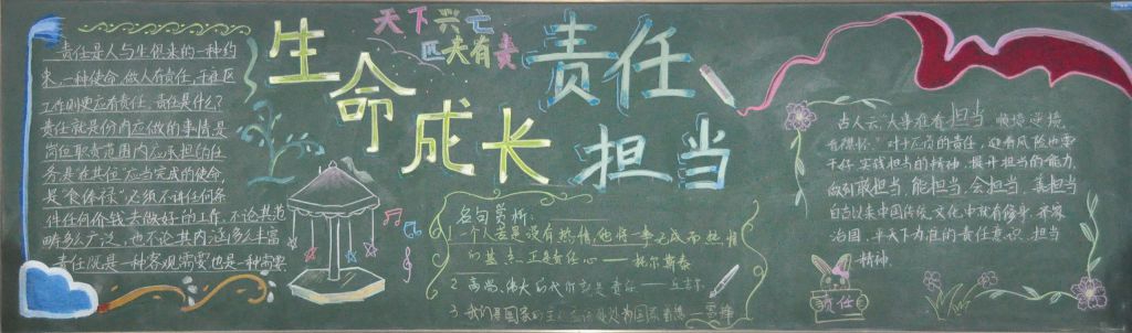 生命成长责任担当黑板报