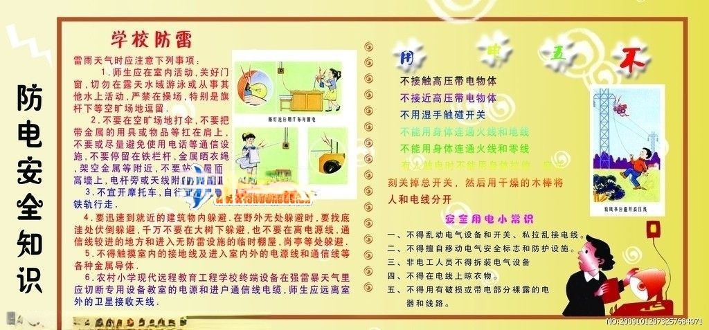 学校防雷电板报设计图欣赏