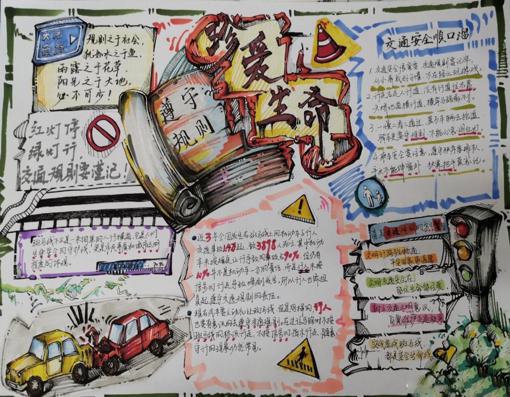 遵守规则珍爱生命手抄报,交通安全顺口溜 遵守规则珍爱生命手抄报,交通安全顺口溜