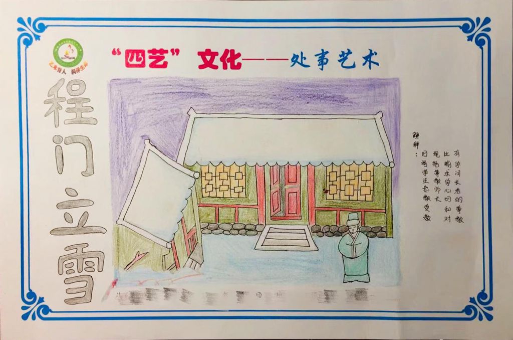 “四艺”文化处世艺术手抄报，程门立雪