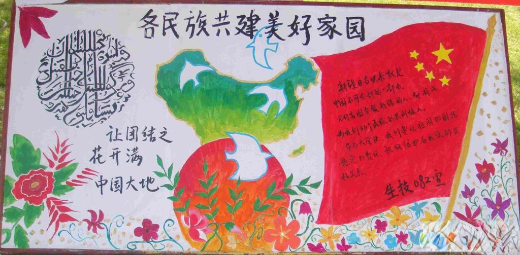 演讲宣传板报-让团结之花开满中国大地