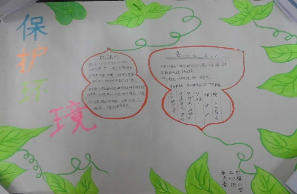 环保卫士手抄报图片