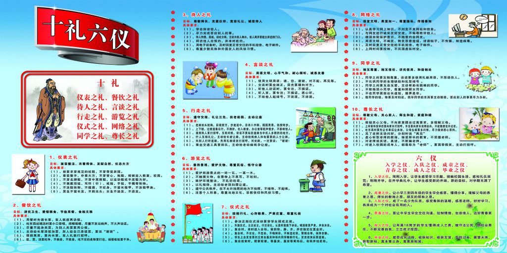 十礼六仪板报图片_十礼六仪展板设计图