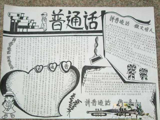 讲普通话手抄报版面设计图