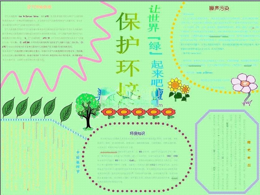 保护环境手抄报-让世界绿起来吧