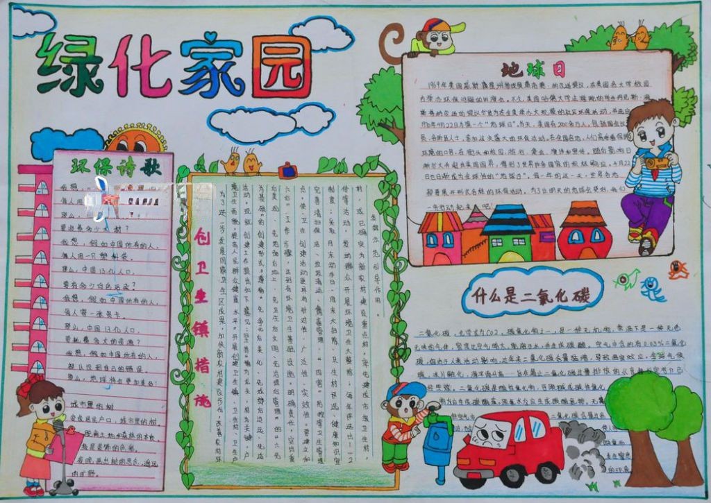 绿化家园手抄报版面图