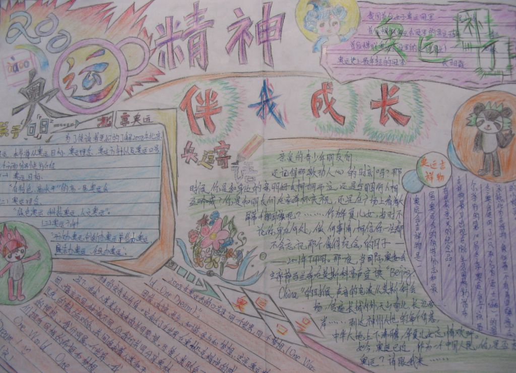 奥运精神伴我成长手抄报大全