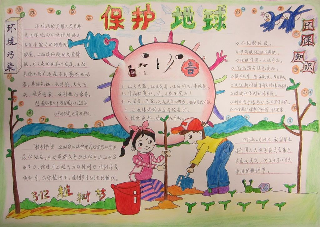 保护地球手抄报图片