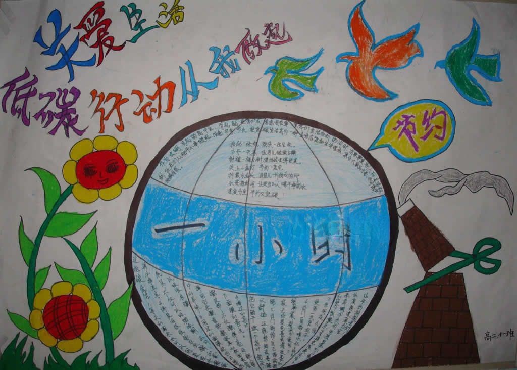 地球熄灯一小时手抄报
