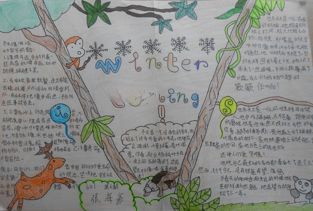 小学生冬天手抄报大全