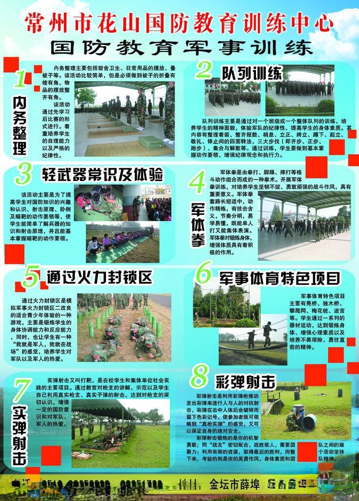 国防教育军事训练宣传板报