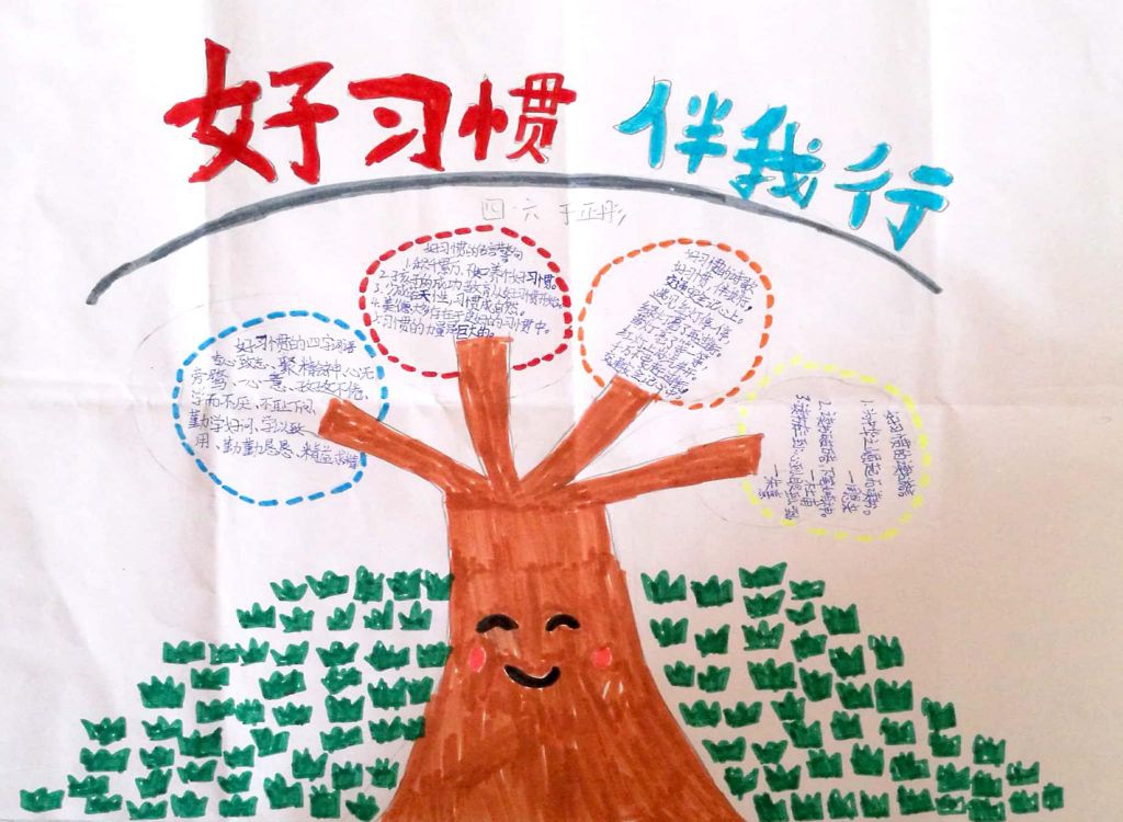 好习惯伴成长手抄报简单又漂亮，好习惯益终身