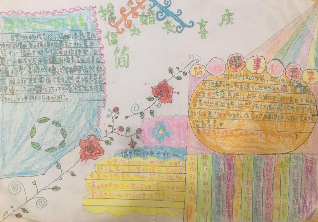 提倡简办婚丧喜庆手抄报 提倡简办婚丧喜庆手抄报