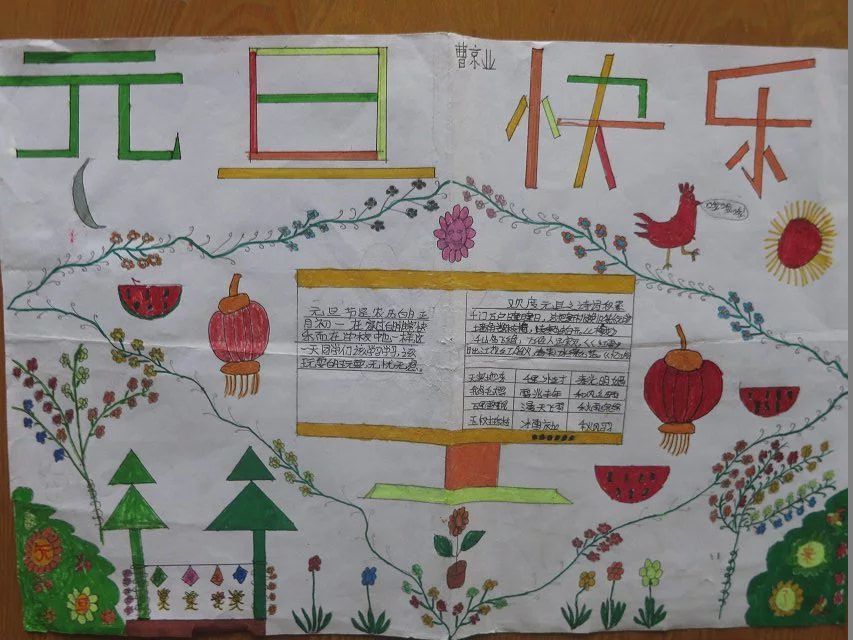 欢度元旦快乐手抄报 欢度元旦快乐手抄报