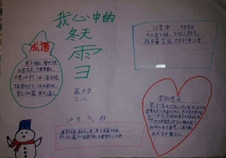 冬天来了手抄报大全