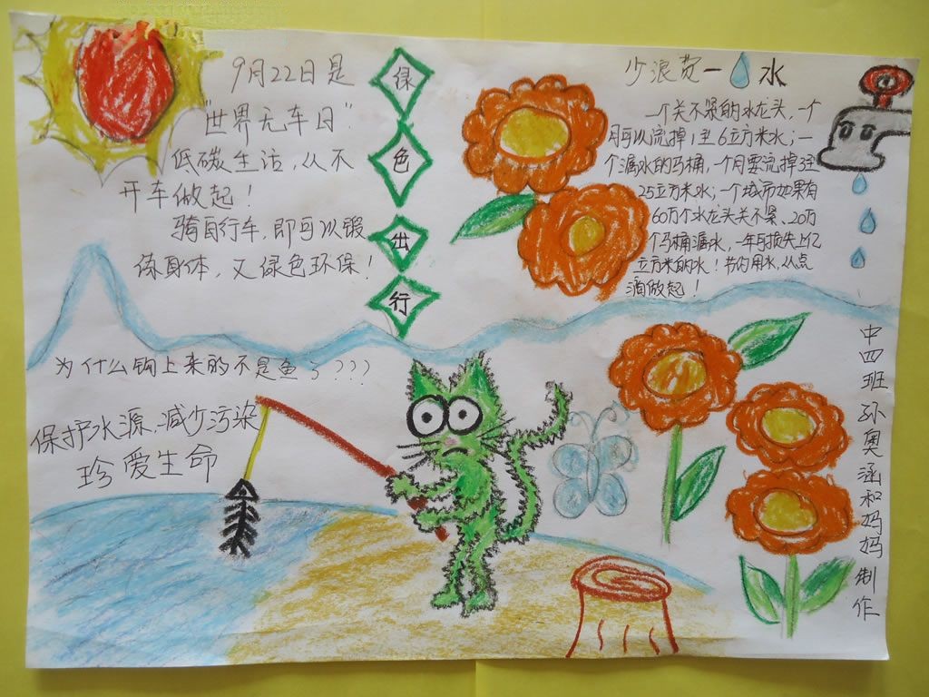 低碳环保好习惯手抄报