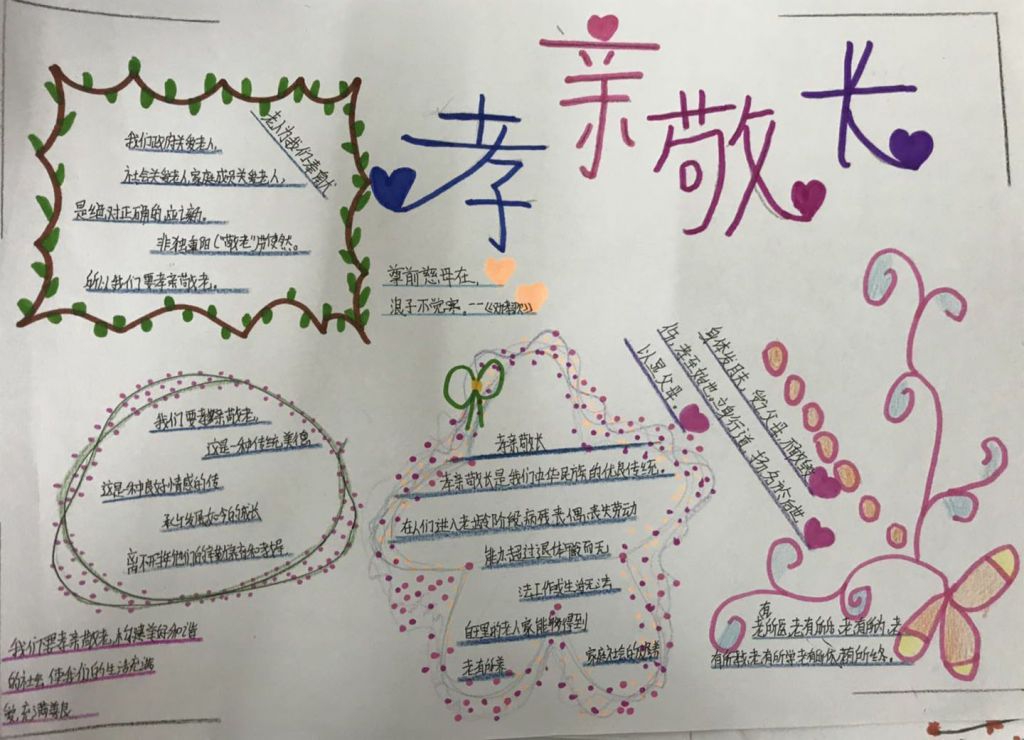 孝亲敬老从我做起手抄报图片