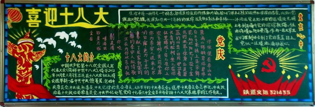 喜迎十八大黑板报作品精选