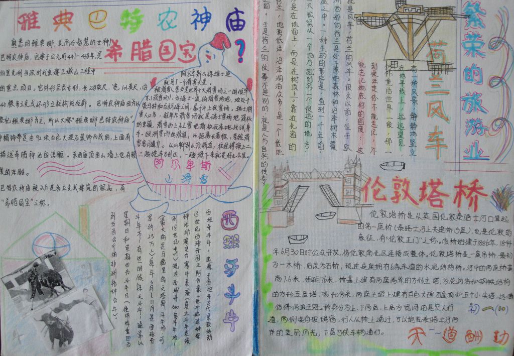 欧洲繁荣的旅游业手抄报