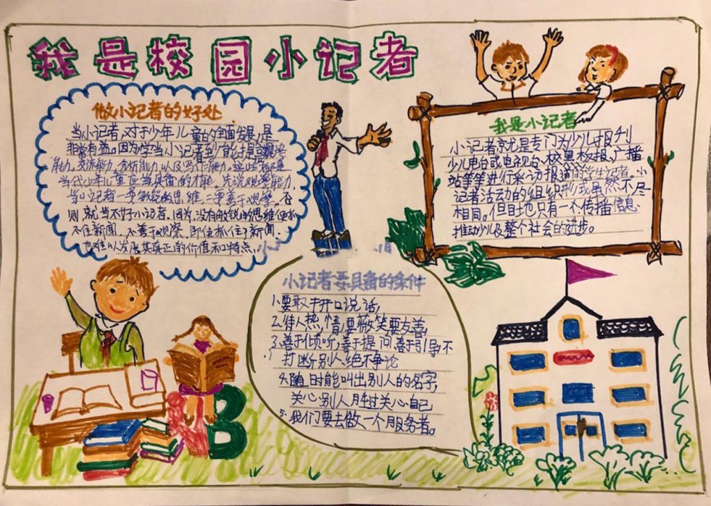 我是校园小记者手抄报