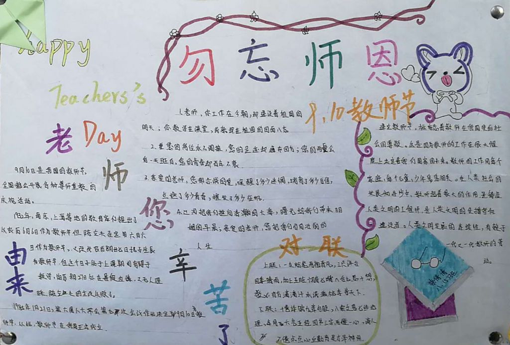 小学生教师节国庆节食品安全预防肺结核手抄报