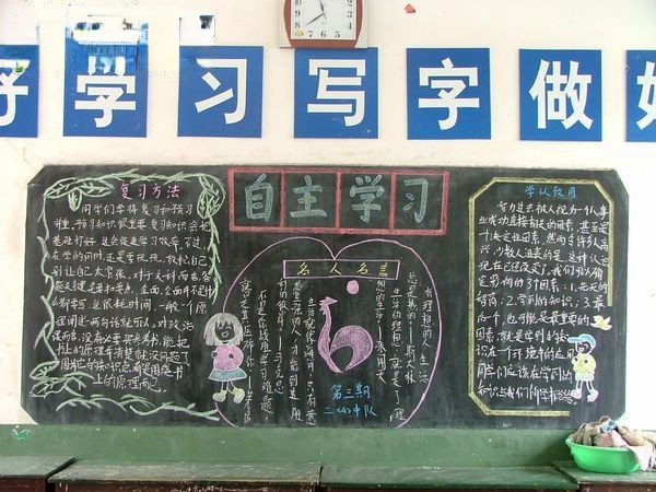 自主学习板报版面设计图