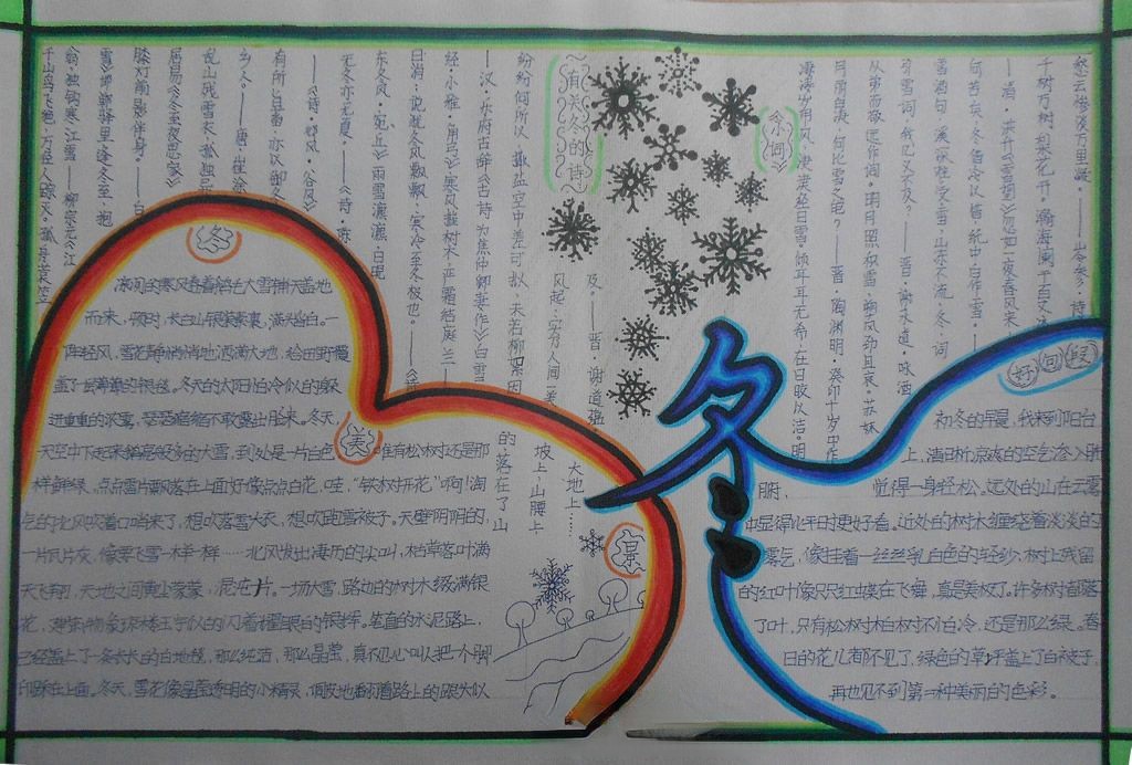 小学生冬天手抄报大全