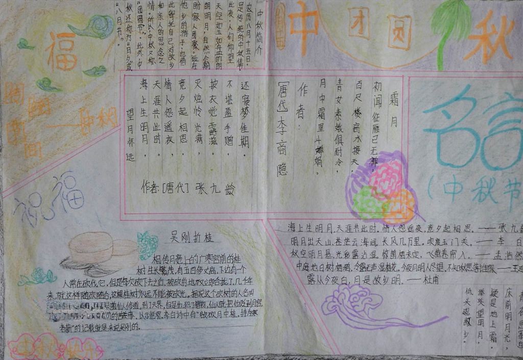 中秋节普通话手抄报