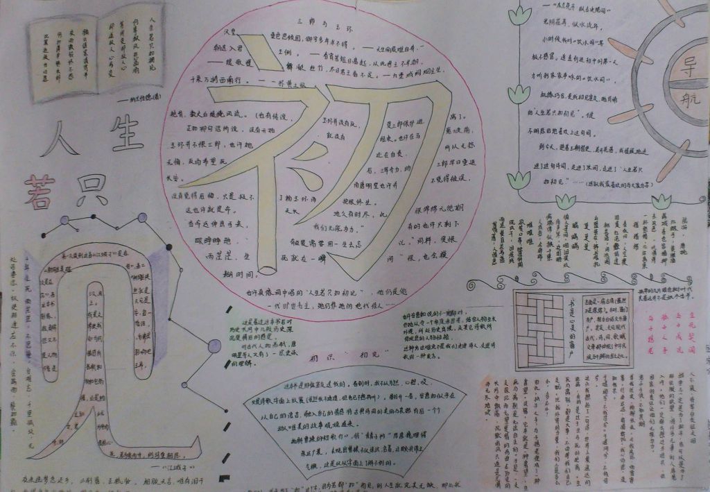 人生若只初见手抄报图片