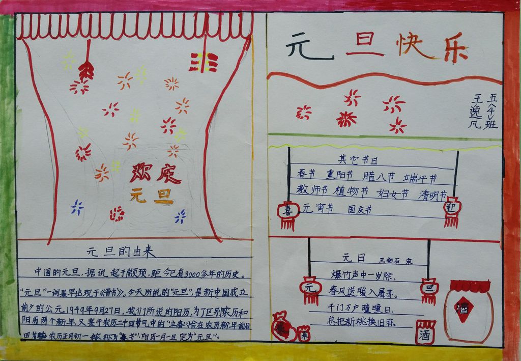 喜迎2022新年手抄报图片大全