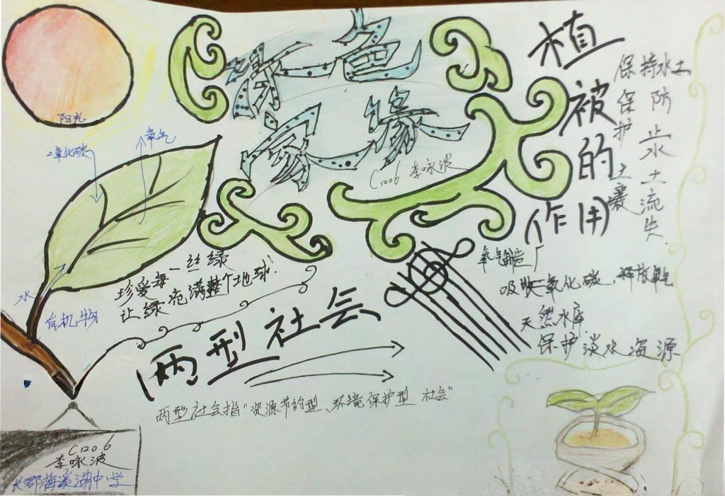 绿色家园小报图片