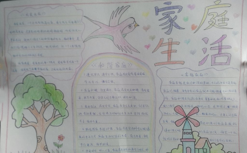 我爱我家手抄报版面设计图