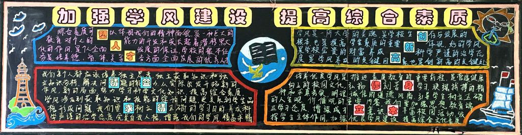 西铁院开展《加强学风建设 提高综合素质》黑板报创作活动